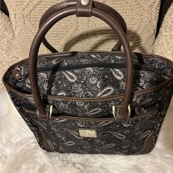 🤎🤎American Living Paisley Tote Bag with Brown Accents luggage .🤎🤎BOX B - Picture 2 of 12